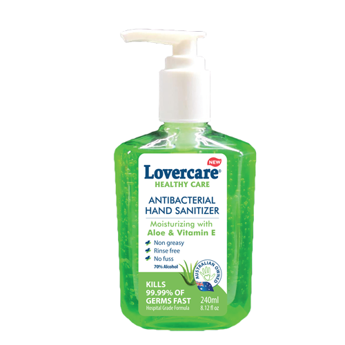 Single bottle Lovercare Healthy Care Antibacterial  Hand Sanitizer 240ml