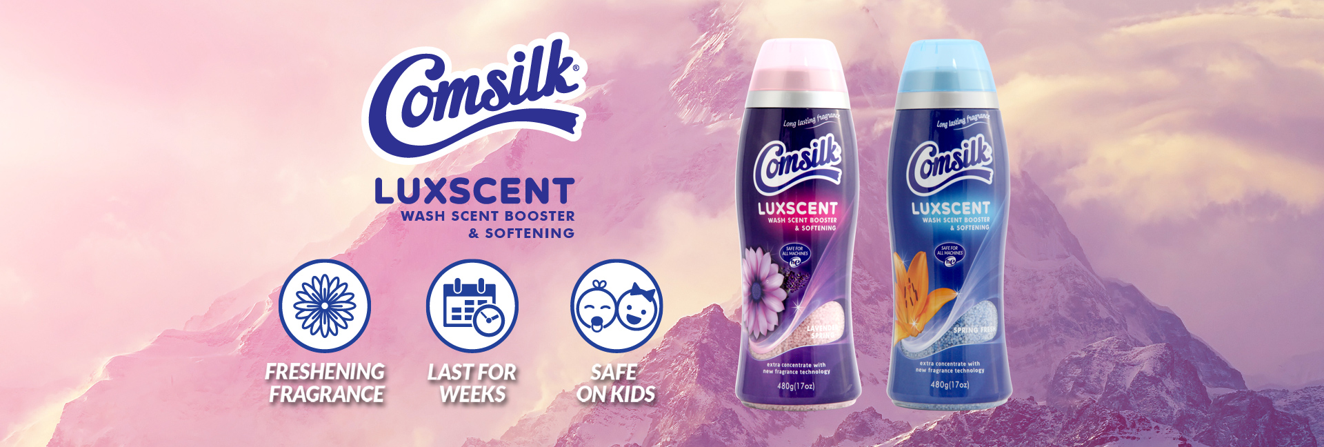 COMSILK LUXSCENT SPRING FRESH 480G WASH SCENT BOOSTER & SOFTENING SOFTENER 