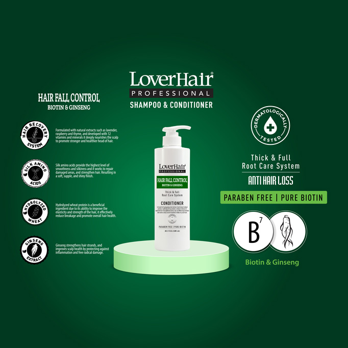 Buy 3 get 1 FREE - 2 boxes Shampoo+ 2 boxes Conditioner LoverHair HAIR FALL CONTROL
