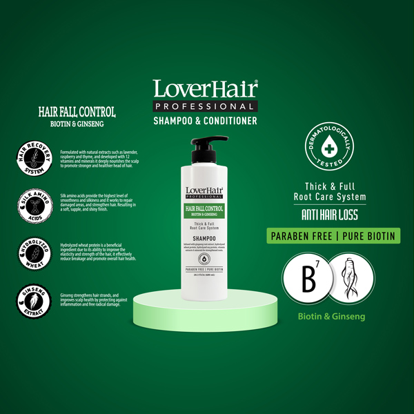 Buy 3 get 1 FREE - 2 boxes Shampoo+ 2 boxes Conditioner LoverHair HAIR FALL CONTROL