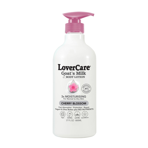 6-PACK LOVERCARE GOAT MILK BODY LOTION 6 X 27.05 OZ (800ML)-CHERRY BLOSSOM