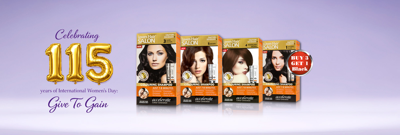 Lover's Hair Salon Colouring shampoo box of 6 - 60ml