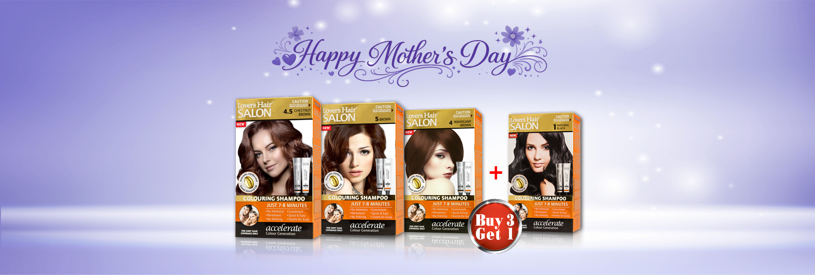 Lover's Hair Salon Colouring shampoo box of 6 - 60ml