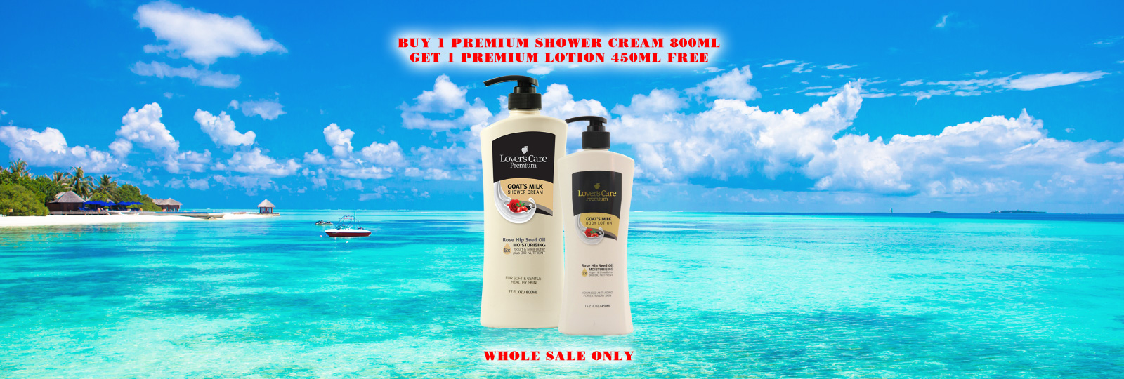 Lover's Care Premium Shower Cream 800 ml and Body Lotion 450 ml